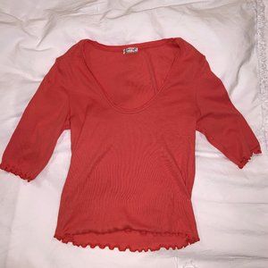 Free People Short Sleeve Crop Top